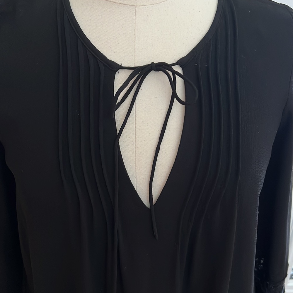 Zara black mini lace insert dress size S - Picture 2 of 8